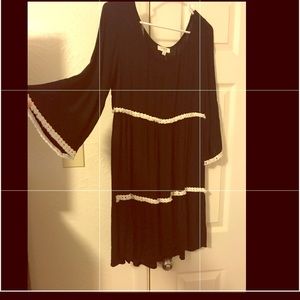 Bell sleeved black dress